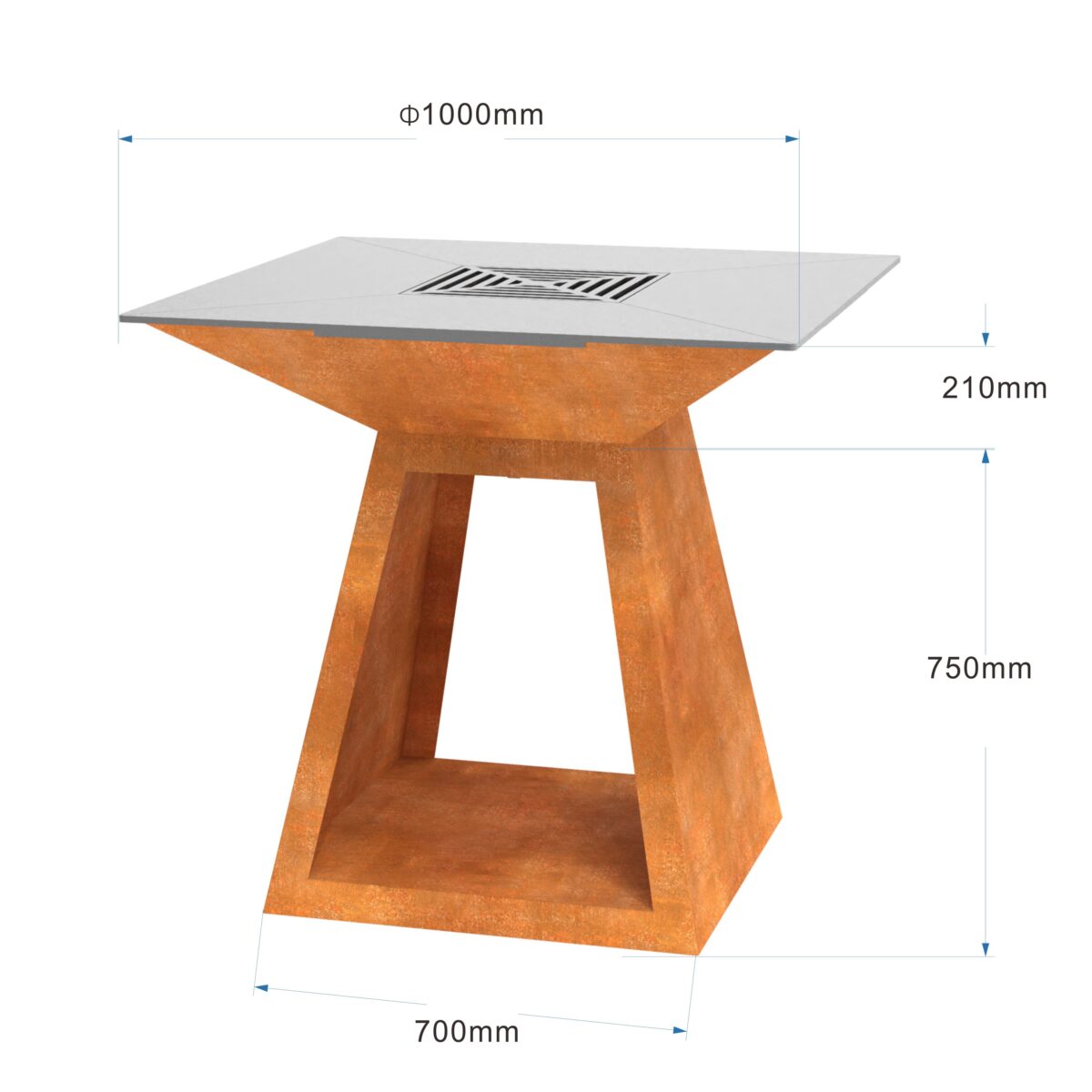 Corten Bahçe Barbekü 90cm  BG08
