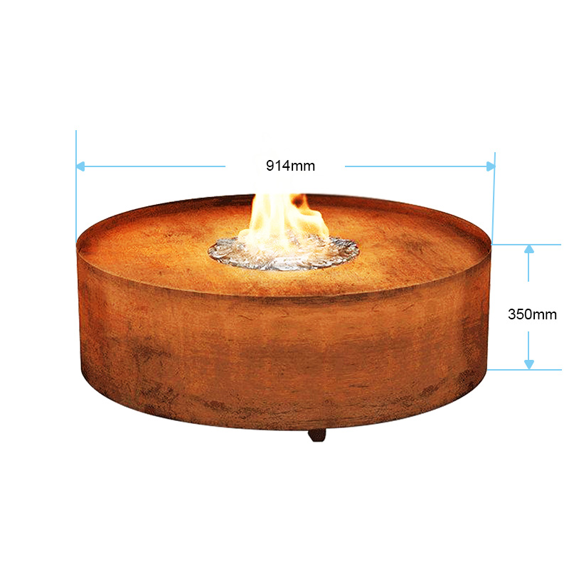 Corten Gazlı Bahçe Şöminesi GF13