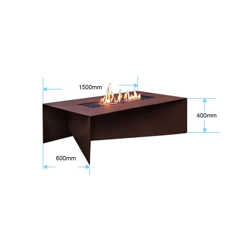 Corten Gazlı Bahçe Şöminesi  GF1