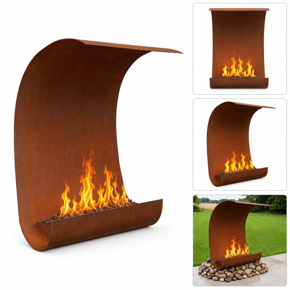 Corten Bahçe Şöminesi  2 Metre  FP08