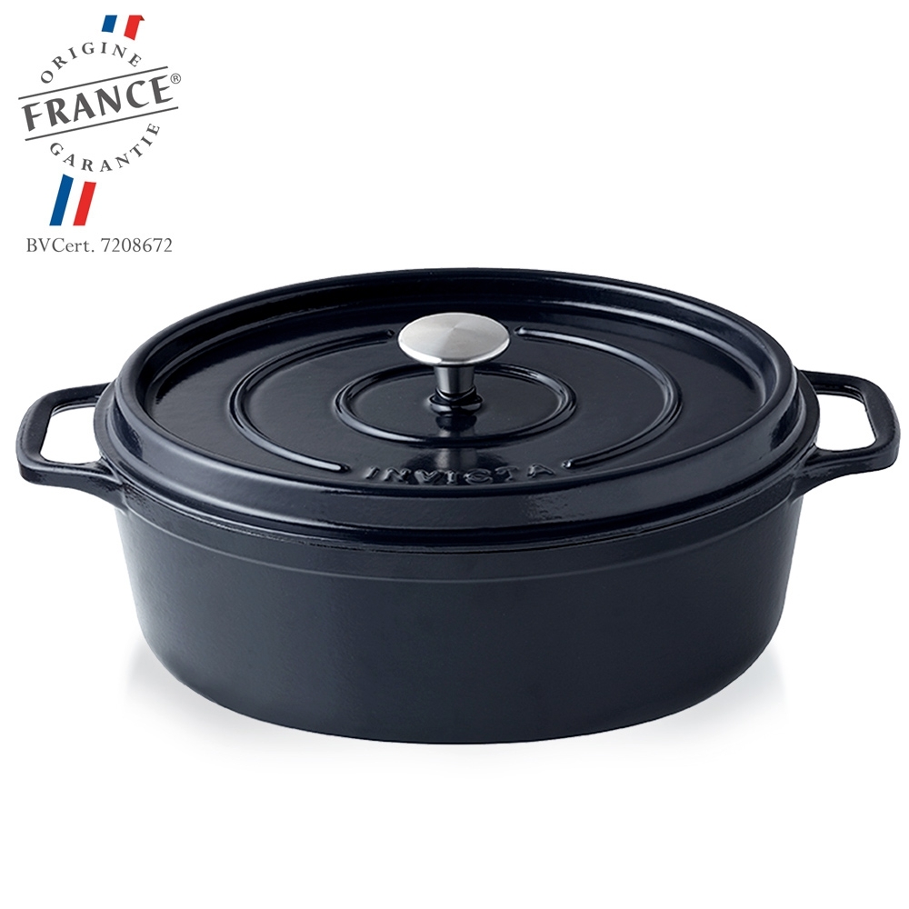 Invicta Casserroles Oval Döküm Tencere Lacivert 29cm  403299
