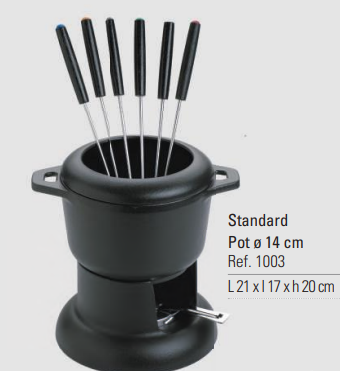Invicta Döküm Fondü Tencere Seti Siyah 14cm  PUV100301