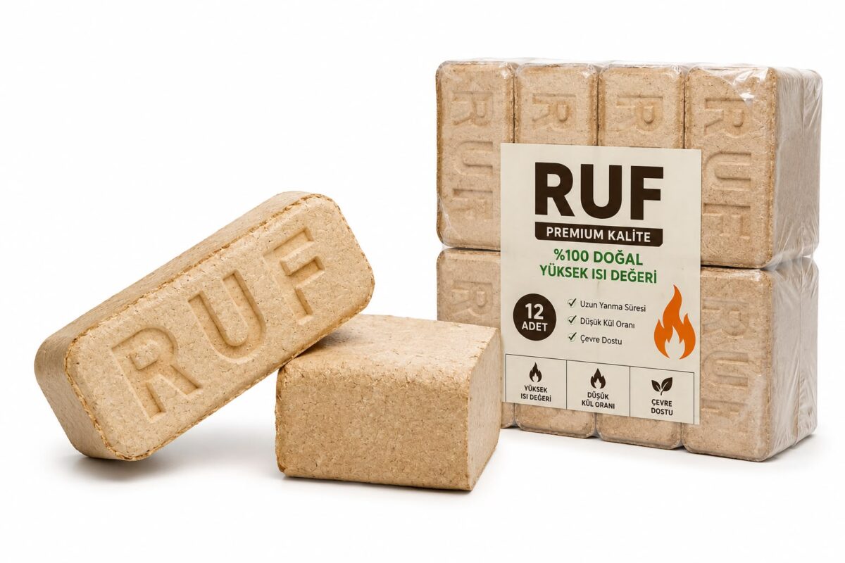 Ruf Vakumlu Sıkıştırılmış Enerji Odunu 1 Paket 12li