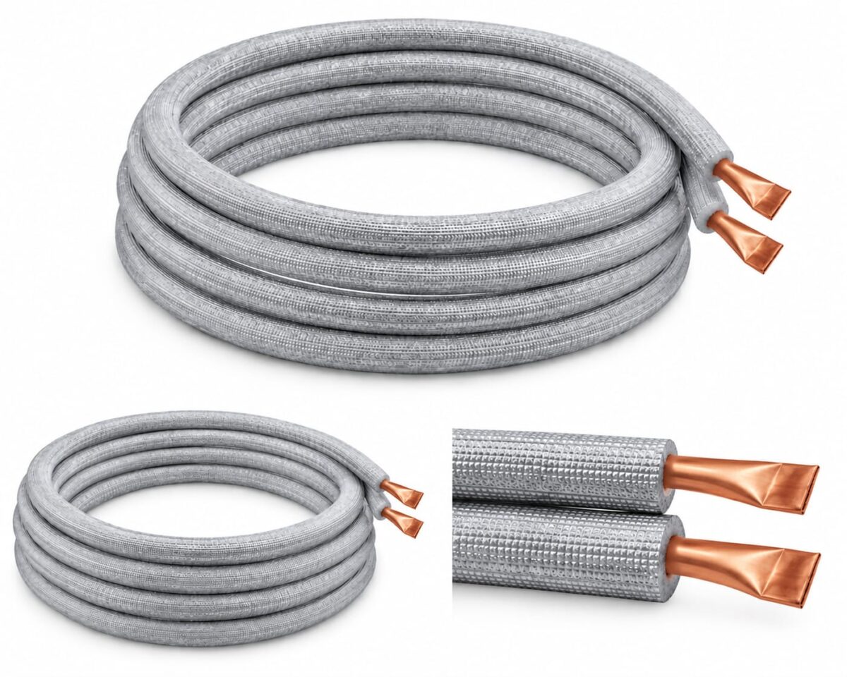 Maxi Çiftli Bakır Boru 1/4+5/8 x 1mm 1 Top 50 Metre