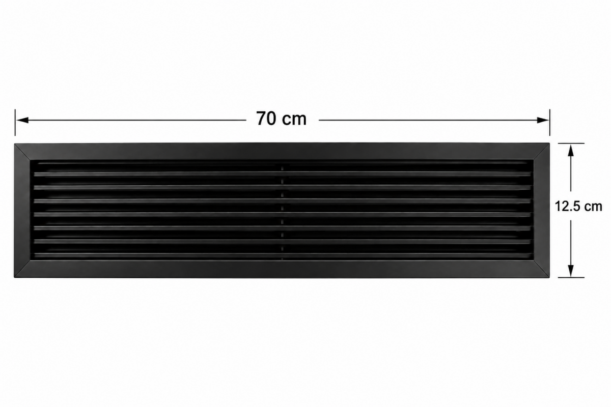 Menfez Siyah Renk  70x12.5cm