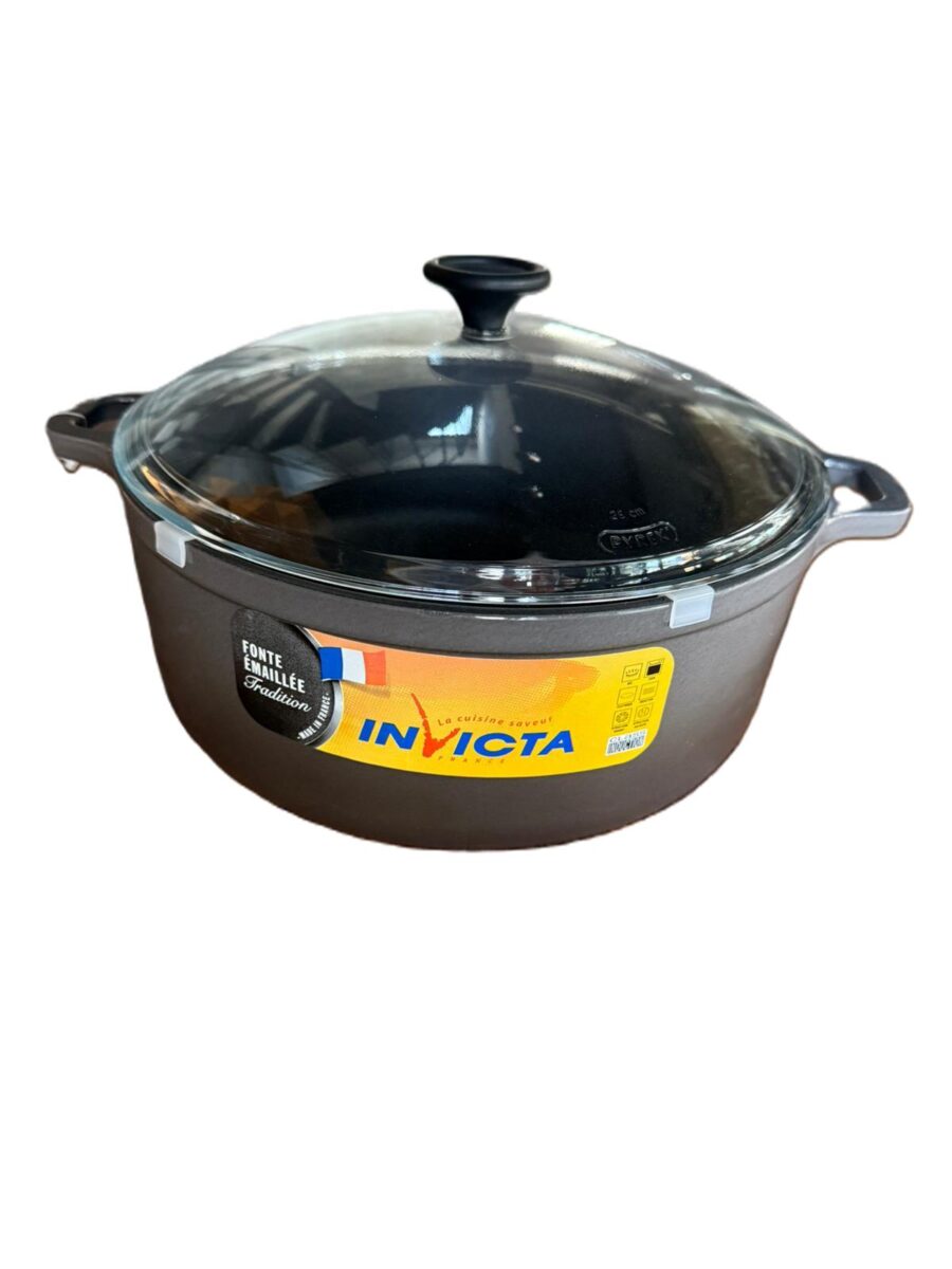 Invictia Visuel Derin Döküm Tencere (cam kapak) Grafit Gri 28cm