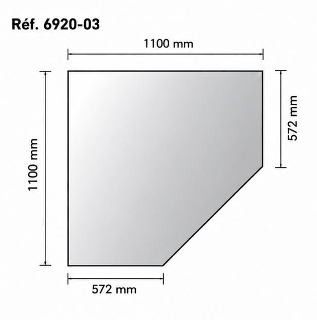 Soba Zemin Koruma Paneli Cam 1100x1100 572x572mm P692003