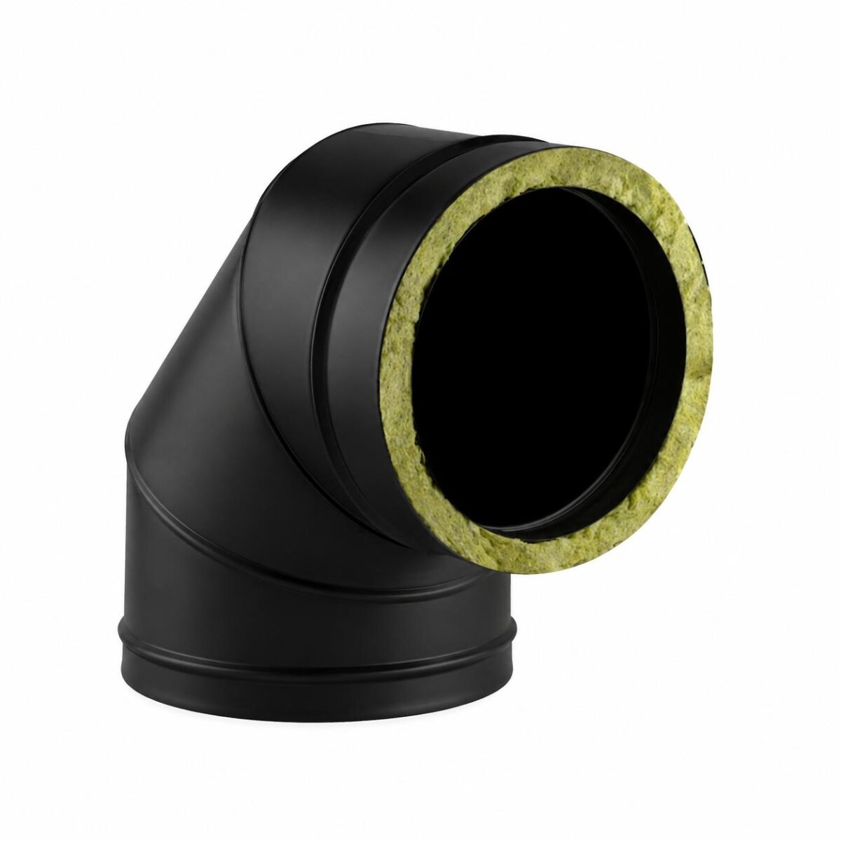 Ø180/230 mm Yalıtımlı 90° Dirsek Boru Mat Siyah – Türk Malı