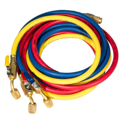 Klima Gaz Şarj Hortumu Valfli Vanalı 90cm 3lü   E-336RYB-C