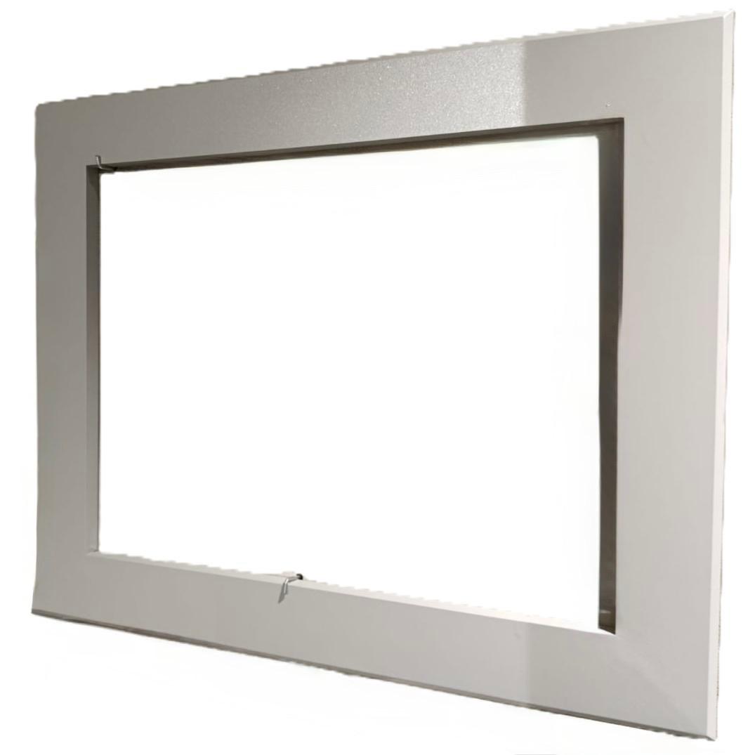 Alüminyum Şömine Önü Çerçeve 800 Camlı Eski Klepesiz 80'lik Gri  80.3x58.5cm