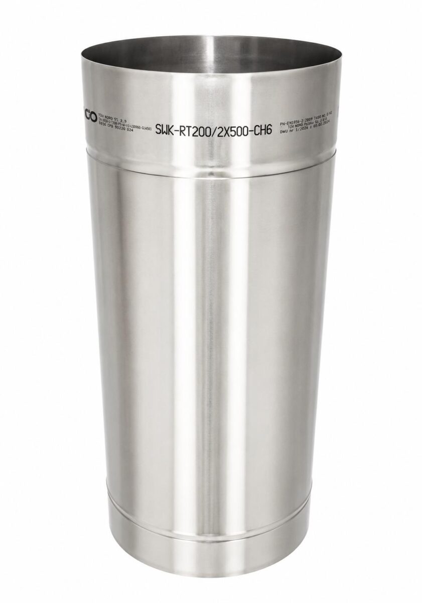 Darco Rura Prosta Teleskopowa Ø200 mm Ayarlanabilir Çelik Düz Boru 100 cm  RT200/2x500-CH6